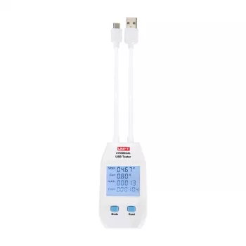 USB-A / USB-C testeris UT658DUAL — QC 3.0 ir 4.0 palaikymas, matuoja 0–99999 mAh