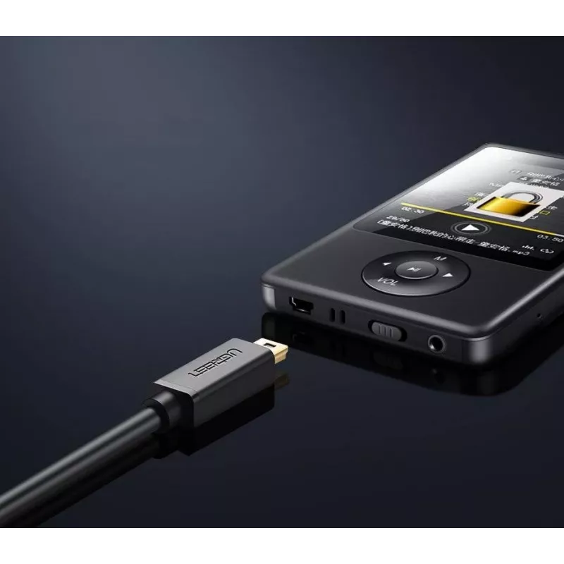 USB laidas UGREEN US132 Mini-USB 1 m — juodas, 480 Mbit/s, greitas įkrovimas