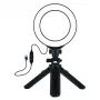 LED žiedinė lemputė 12 cm su trikoju stovu iki 14,5 cm, USB