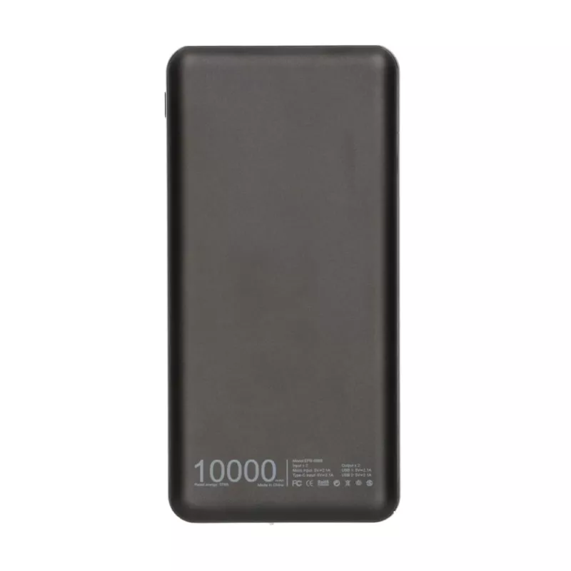 Išorinė baterija Extralink EPB-098B 10000 mAh, LiPo, 2× USB-A + 1× USB-C, juoda