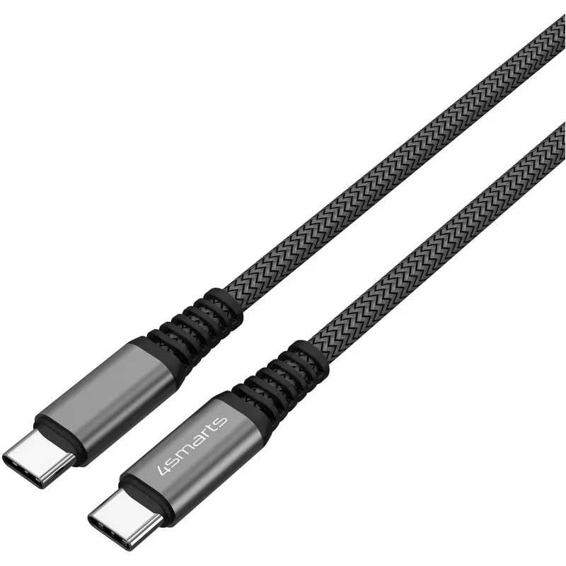 4smarts PremiumCord - USB laidas - USB-C (M) į USB-C (M) - USB 2.0 - 20 V - 5 A - 1,5 m - USB maitinimo šaltinis (100 W) - Juoda