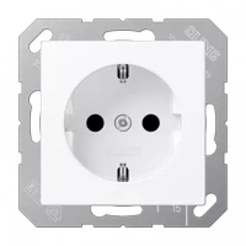 Kištukinis lizdas Type F Jung A 1520 BF WWM, 16 A, 250 V, termoplastikas, balta, 55×55 mm