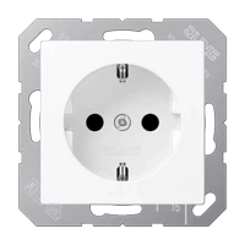 Kištukinis lizdas Type F Jung A 1520 BF WWM, 16 A, 250 V, termoplastikas, balta, 55×55 mm