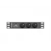 Maitinimo skirstymo įrenginys LANBERG PDU-03E-0200-BK — 1U, 3x E tipo lizdai, 220–250 V, 16 A, 2 m laidas, juodas