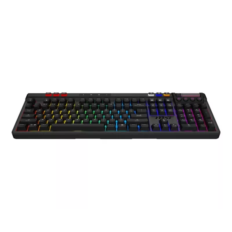 Mechaninė žaidimų klaviatūra MSI Strike Pro W Silent US išdėstymas RGB apšvietimas, laidinė, taktiliniai tylūs jungikliai