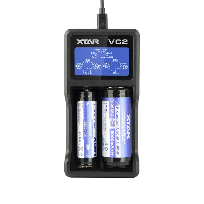 XTAR VC2 buitinių baterijų USB