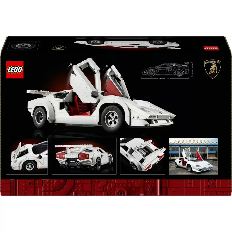 LEGO Icons konstruktorius Lamborghini Countach 5000 Quattrovalvole 10337 — demonstracinis modelis, 1 506 dalys, 340×90×160 mm