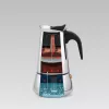 Moka puodas Maestro MR-1660 0,2 l nerūdijančio plieno viryklės kavos virimo aparatas, 4 puodeliai, juoda rankena
