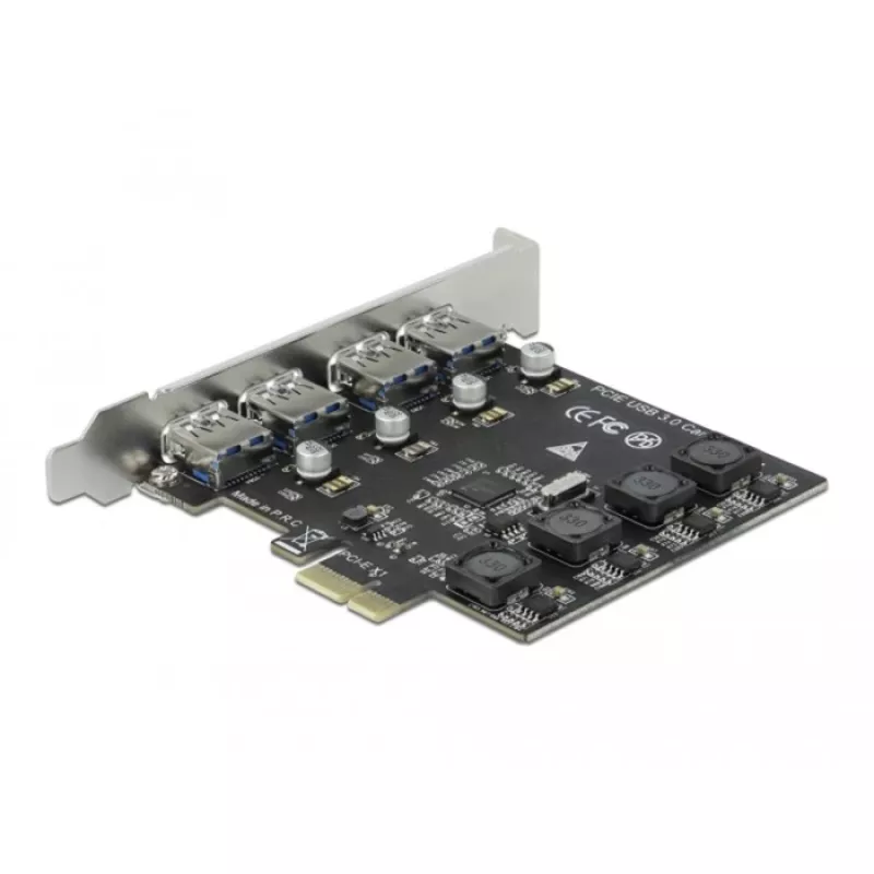 Delock PCI Express x1 plokštė su 4 išoriniais USB Type-A lizdais SuperSpeed USB