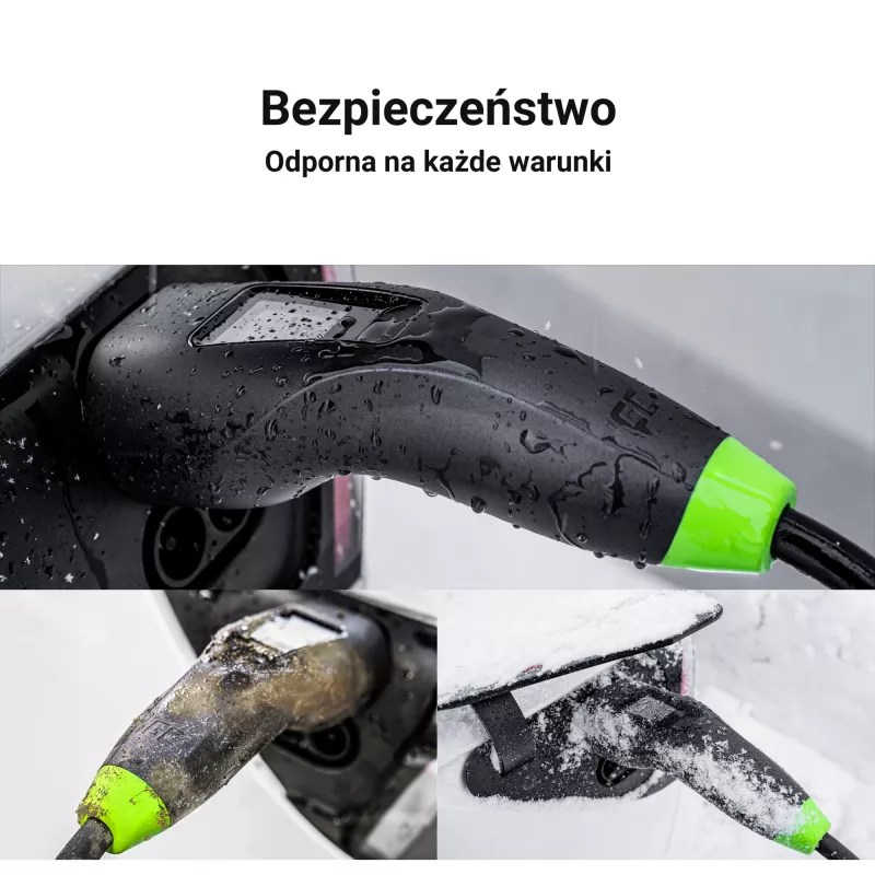 Green Cell Habu EVGC01 Mobilus EV įkroviklis elektromobiliams 11 kW 7 m Type 2 CEE Wallbox Juoda