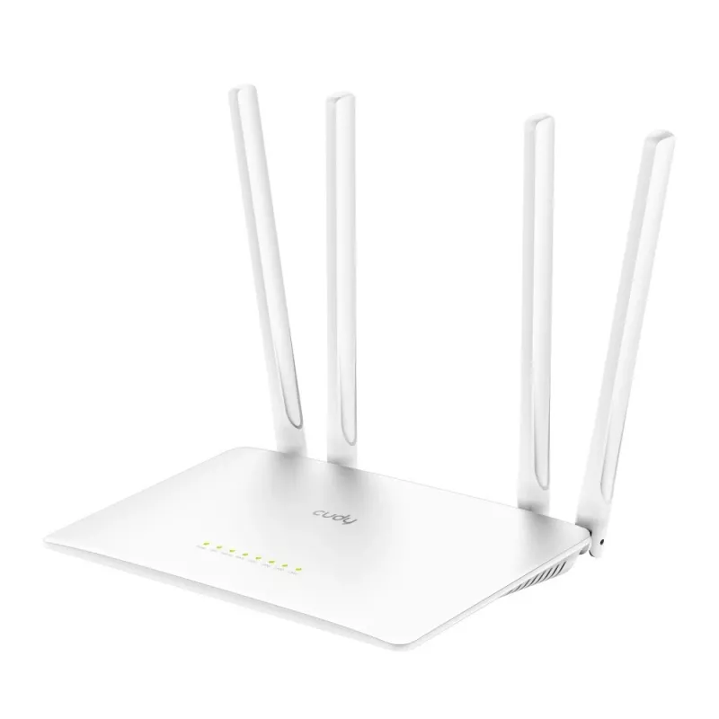 Stalinis maršrutizatorius Cudy WR1200 dviejų juostų Wi‑Fi 5 (802.11ac) 867 Mbit/s, 4x RJ‑45 LAN, baltas