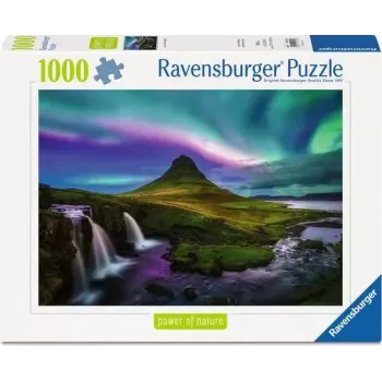 Puzzle Power of Nature - Šiaurės pašvaistė virš Kirkjufell (1000 dalių)