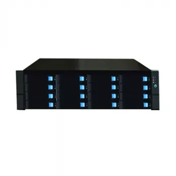 Duomenų serveris 16x HDD 3,5 col., 3U, 19 colių stovas, G3900, 8 GB RAM, 128 GB M.2