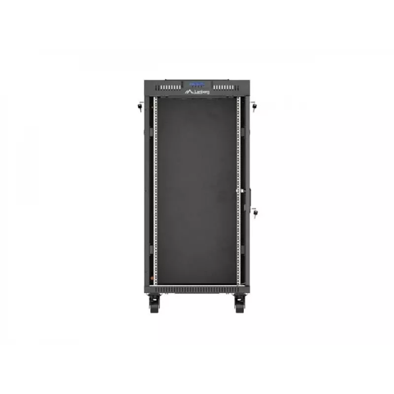 Laisvai stovinti stelažinė spinta LANBERG FF01-6624-12BL 24U 19 colių 600×600 mm, IP20, 1200 kg, juoda