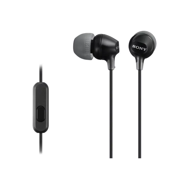 Sony MDR-EX15AP, laidinis, 8 - 22000 Hz, skambučiai/muzika, 3 g, ausinės, juodos