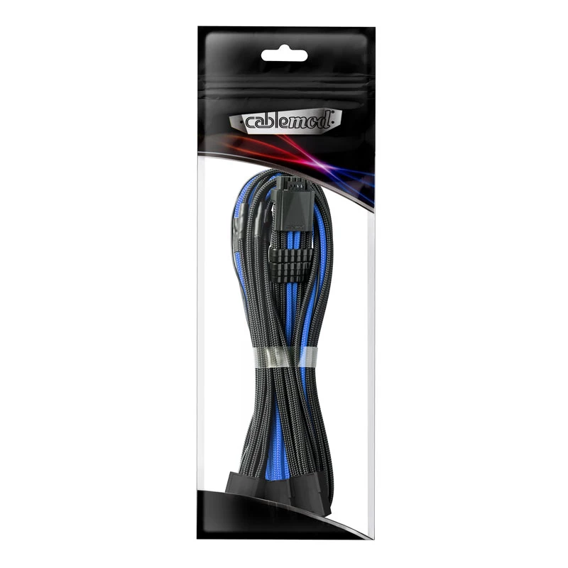 Maitinimo kabelis CableMod PRO ModMesh 12VHPWR į 8 kontaktų PCIe, 45 cm, juoda/mėlyna