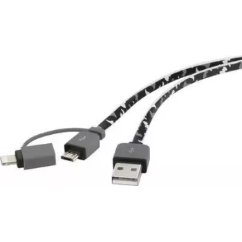 USB laidas Renkforce RF4145364 — USB 2.0, USB-A į USB-Micro-B ir Apple Lightning jungtys