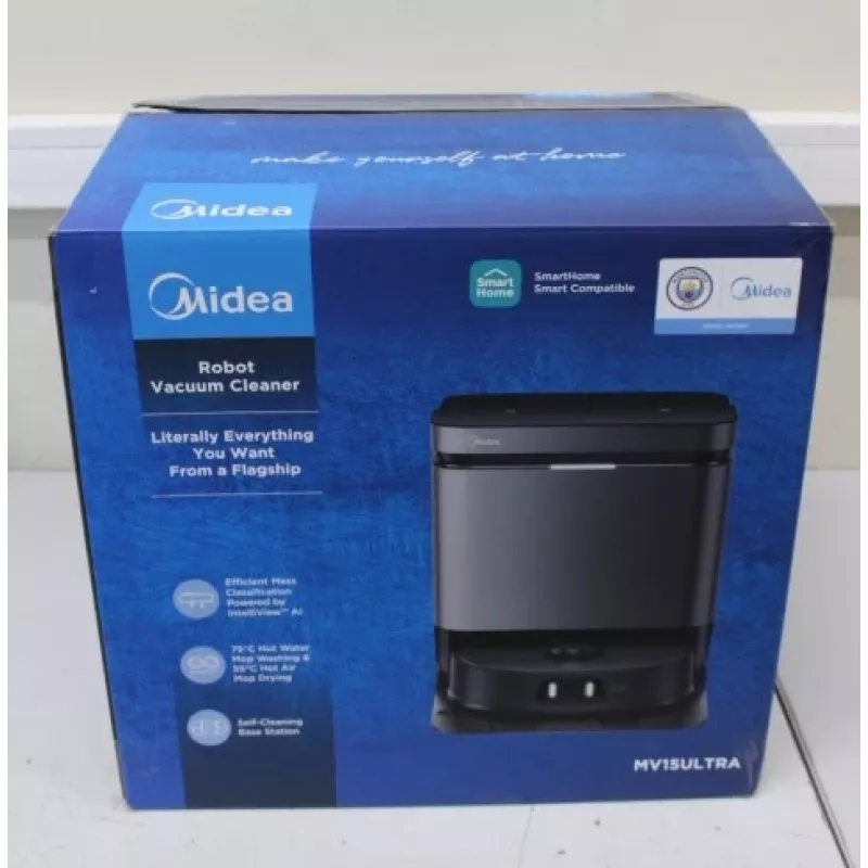 IŠPARDUOTA. Midea V15 Robotinis dulkių siurblys | IŠPARDUOTA. Midea Robotinis dulkių siurblys | V15 | Šlapias ir sausas valymas | 5200 mAh | Dulkėms 3 L | 16200 Pa | Juoda | NAUDOTAS, NEŠVARUS, SUBRAŽYTAS