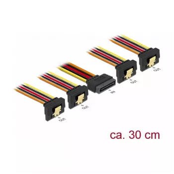 Vidinis maitinimo laidas DeLOCK 60167 0,3 m SATA 15 kontaktų į 4 x SATA 15 kontaktų