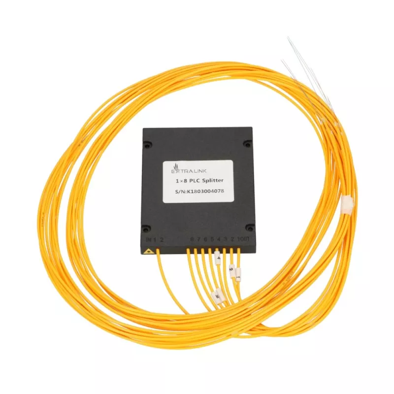 Šviesolaidinis PLC skirstytuvas 1:8 Extralink SC/APC 2.0mm 1.5m G657A ABS modulis (be jungčių)