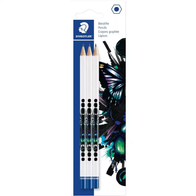 Pieštukas Staedtler HB 3 vnt., modelis 130HBBK3E1 — HB kietumas, 3 vienetų rinkinys