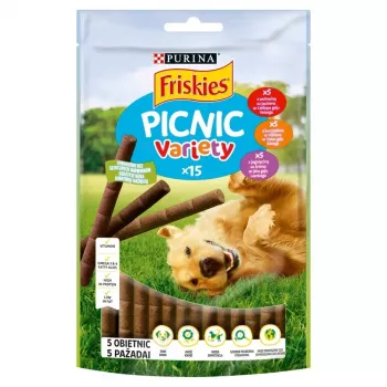 Šlapio šunų maisto pakelis Purina Nestlé FRISKIES Picnic Variety 126 g — suaugusiems šunims, aviena/jautiena, 126 g pakelis