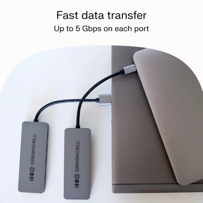 USB šakotuvas Green Cell HUB-GC-A4A — 4 prievadų USB-A 3.0 šakotuvas