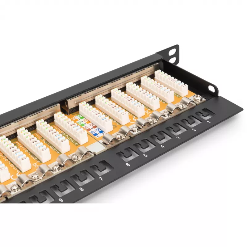 Digitus CAT 6 Class E didelio tankio ekranuotas pataisos skydelis, juodas