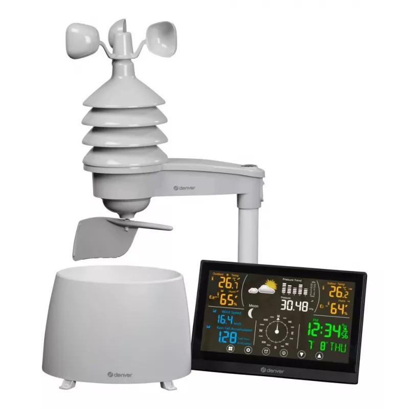 Skaitmeninė meteorologinė stotelė Denver WS-650 vidaus ir lauko termometras barometras higrometras