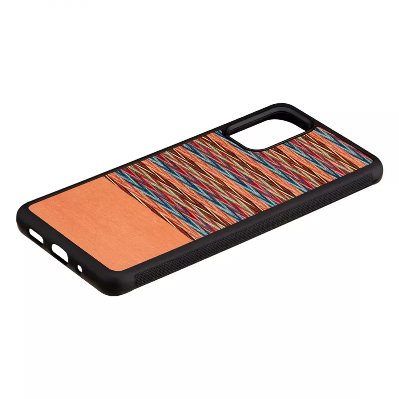 man and wood telefono dėklas Samsung Galaxy S20+ — rudas languotas su juodu apvadu