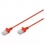 komutacinis kabelis DIGITUS CAT 6 U-UTP plonas, 1 m, raudonas