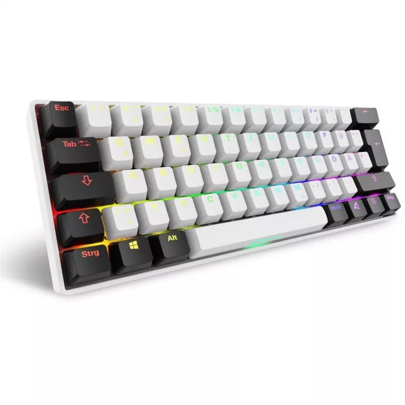 Sharkoon SGK50 S4 klaviatūra Namų USB QWERTZ Vokiečių Balta RGB LED 60%