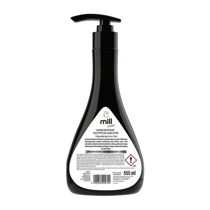 Indų plovimo balzamas Mill Hypoalerginis Linų 555 ml – Mill indų ploviklis, švelni formulė