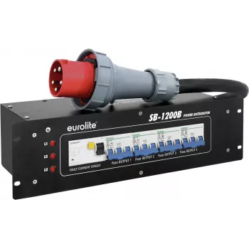 Maitinimo skirstytuvas EUROLITE SB-1200B 1200W 16A maitinimo juosta su integruota apsauga