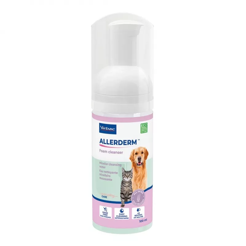 Valomasis putplastis VIRBAC ALLERDERM SPOT ON šunims ir katėms 6 x 2 ml