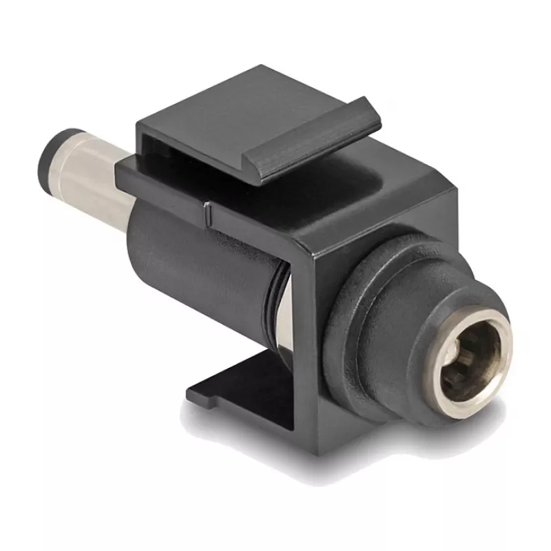 DeLOCK Keystone modulis, DC 5,5 x 2,1 mm, lizdas į kištuką, juodas