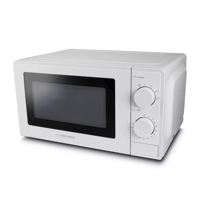 Solo mikrobangų krosnelė ESPERANZA ESTOFADO — 700 W, 20 l, 5 galios lygiai, 24,5 cm sukamoji lėkštė, balta