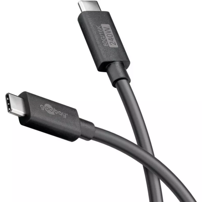USB-C laidas WENTRONIC USB4 Gen4 1,2 m — palaiko 16k@60Hz ir 4K@120Hz