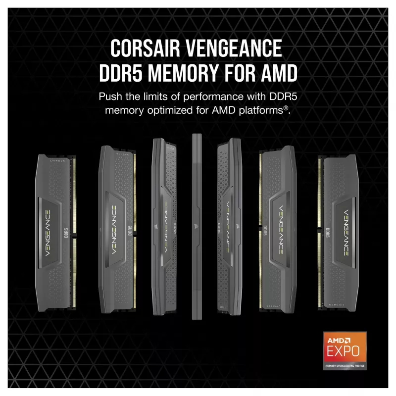 VENGEANCE DDR5 6000MT/s 16GB - Pilka DIMM / 1x16GB / DDR5 / 1.35V / Intel XMP and AMD EXPO