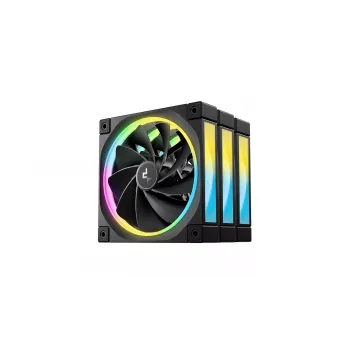DeepCool FL12R 120mm ARGB korpuso ventiliatoriai, 3 vnt., juodi