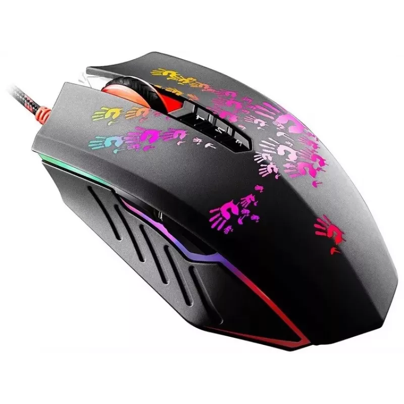 Žaidimų pelė A4Tech BLOODY A60 — optinė, abiem rankoms tinkama, 6200 DPI, USB Type-A, 8 mygtukai, juoda