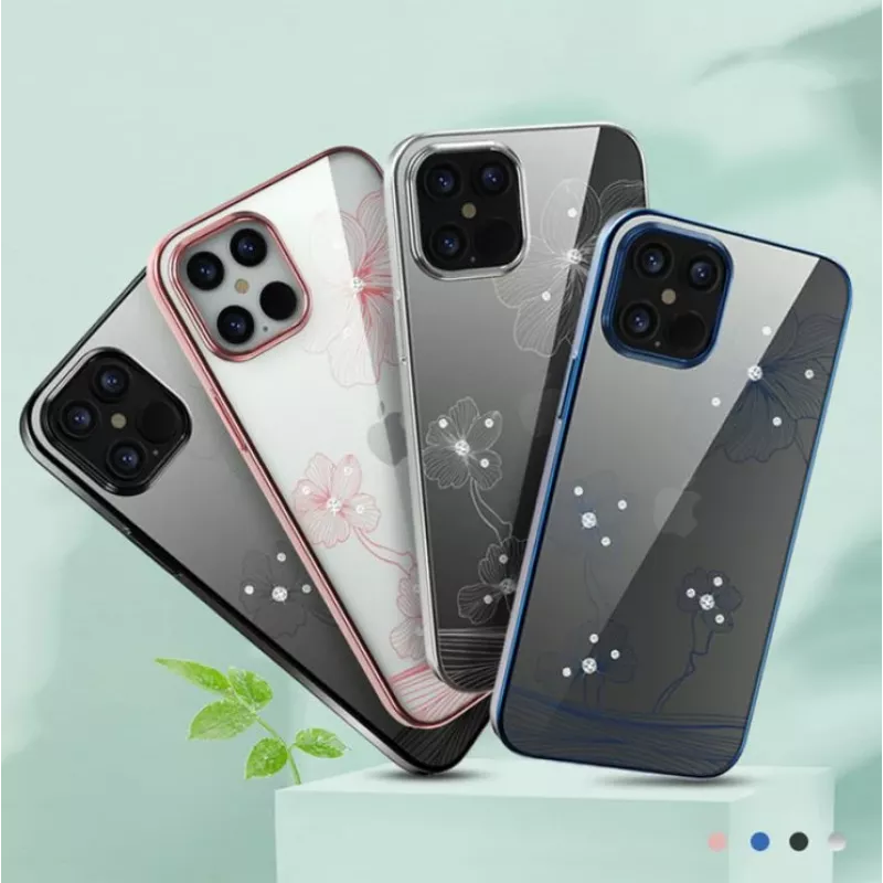 Apsauginis telefono dėklas Devia Crystal Flora, skirtas iPhone 12 Pro Max – juodas