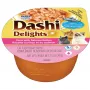 Šlapias kačių maistas INABA Dashi Delights Tunas su lašišos receptu, 70 g, papildomas šlapias maistas, 90% drėgmės, be glitimo ir sojos