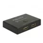 DeLock HDMI 2 – 1 jungiklis, dvipusis, 4K 60 Hz – vaizdo/garso jungiklis – 2 x HDMI – stalinis