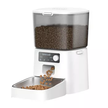 Automatinis gyvūnų ėdalo dalytuvas Oneisall PFD001 Pro baltas — 4 l talpa, programuojamas šėrimas
