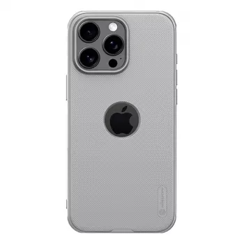 Apsauginis telefono dėklas Nillkin Super Frosted Shield Pro, skirtas iPhone 16 Pro, pilkas, standus plonas dangtelis