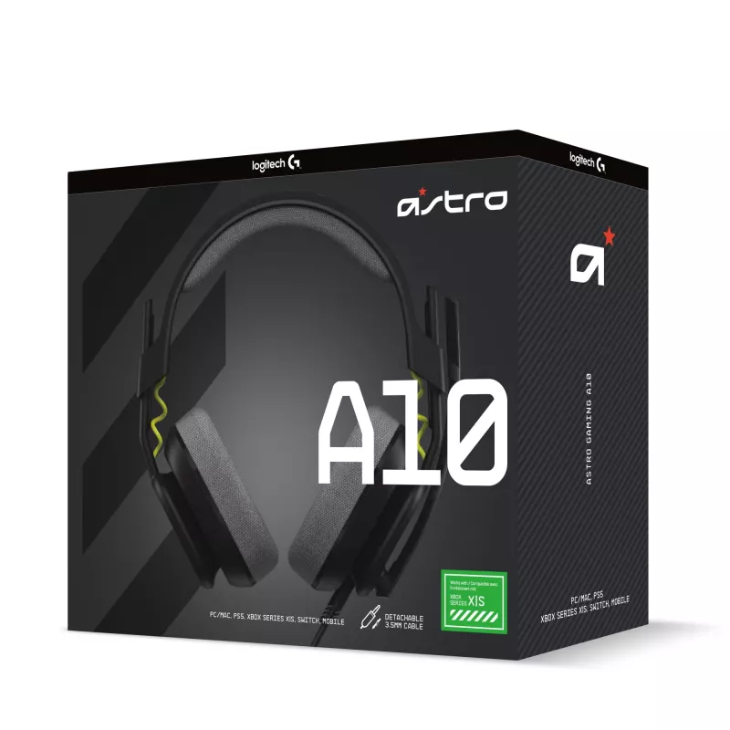 Logitech ASTRO Gaming A10 Gen 2 - Ausinės - Uždedamos ant ausų - Laidinės - 3,5 mm kištukas - Juoda (939-002047)