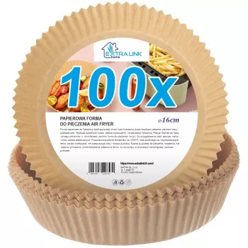 Popieriniai gruzdintuvės įdėklai Extralink HOME apvalūs 16 cm, 100 vnt. pakuotėje