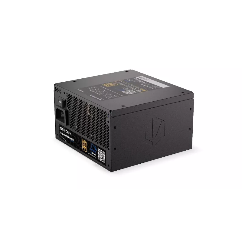 Maitinimo blokas ENDORFY Supremo FM6 850 W, 24 kontaktų ATX, visiškai modulinis, 80 PLUS Gold, 120 mm ventiliatorius, juodas