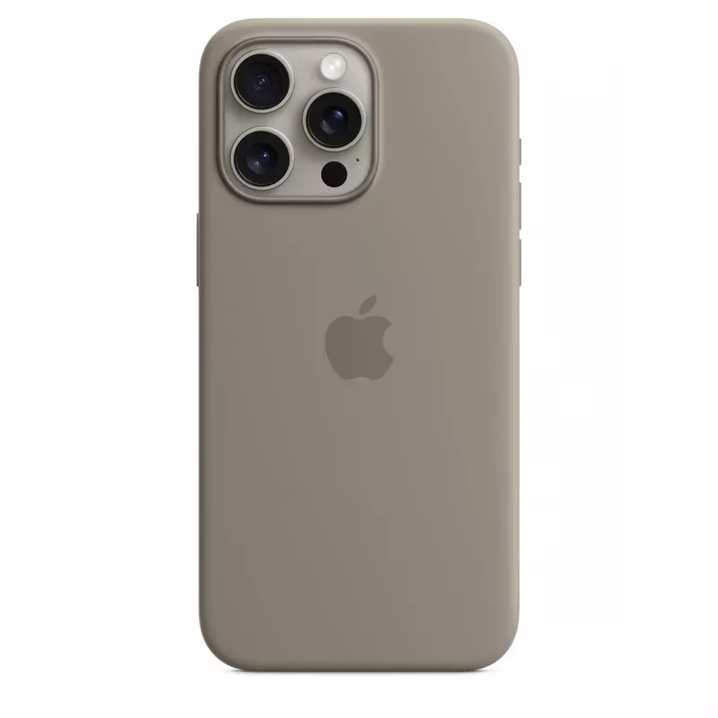 Silikoninis dėklas su „MagSafe“, skirtas „iPhone 15 Pro Max“ – molio spalvos